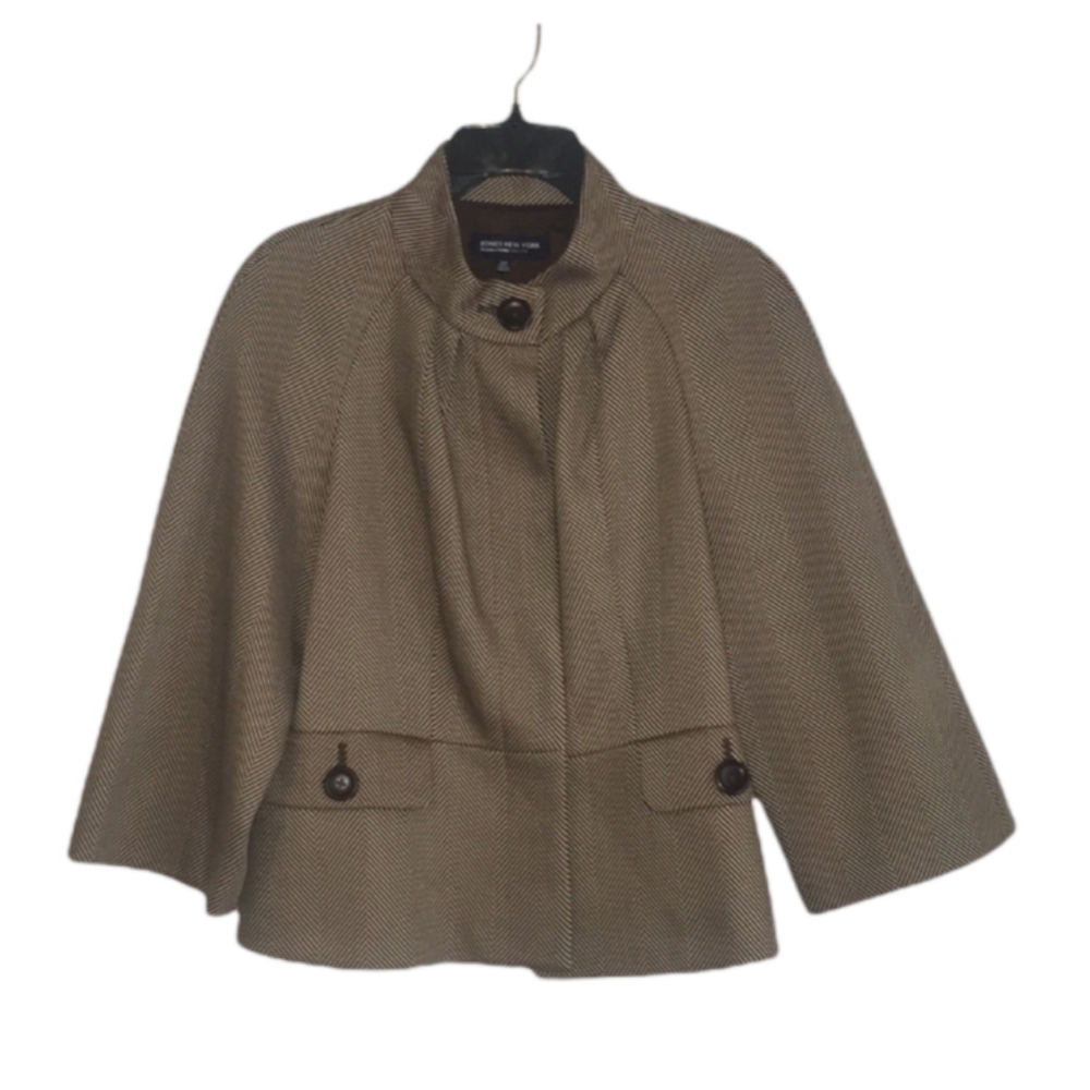 Jones of New York 12P Mandarin Collar Blazer Brwn